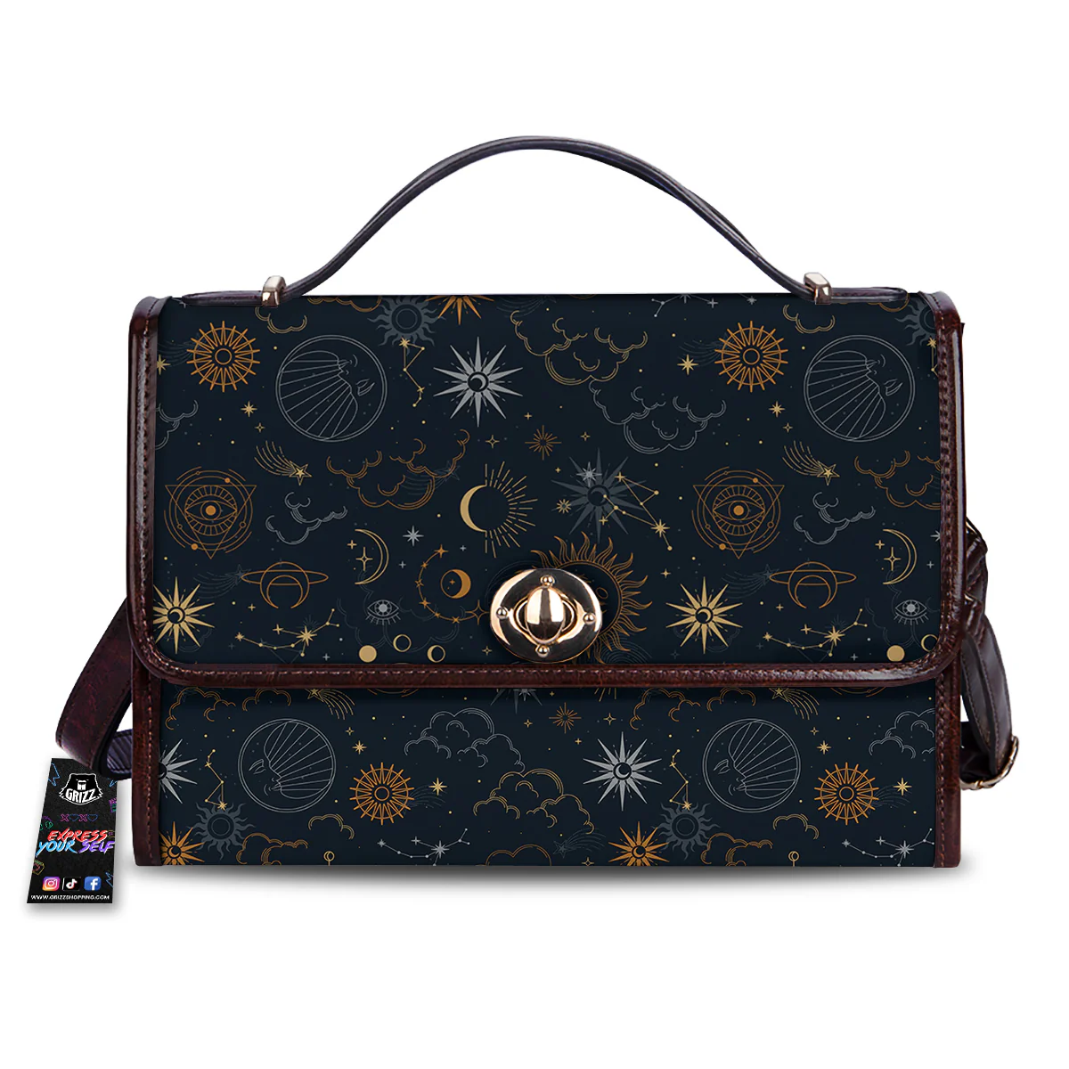 Celestial Vintage Print Pattern Women's Satchel Bag