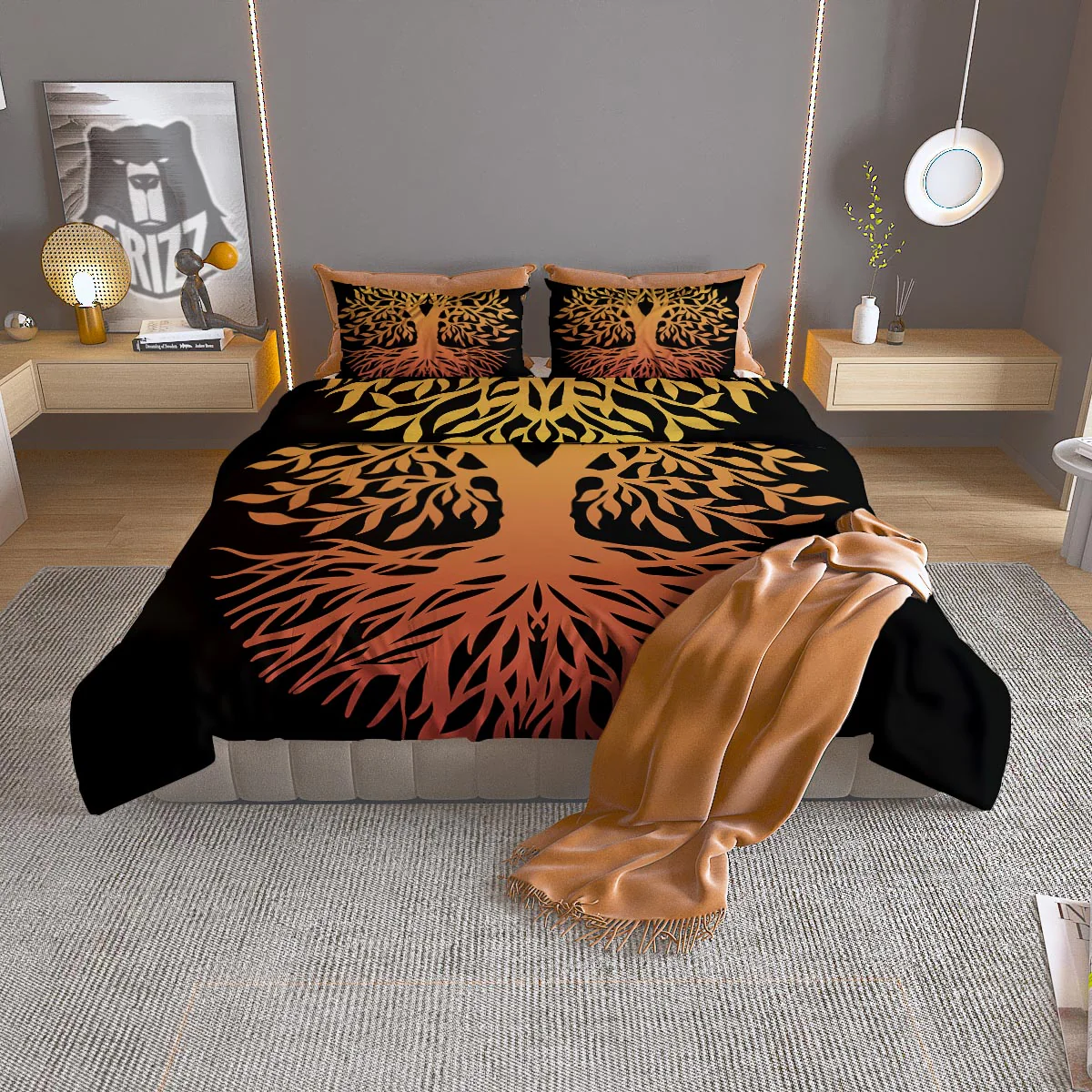 Celtic Symbol Tree Of Life Print Duvet Cover Bedding Set