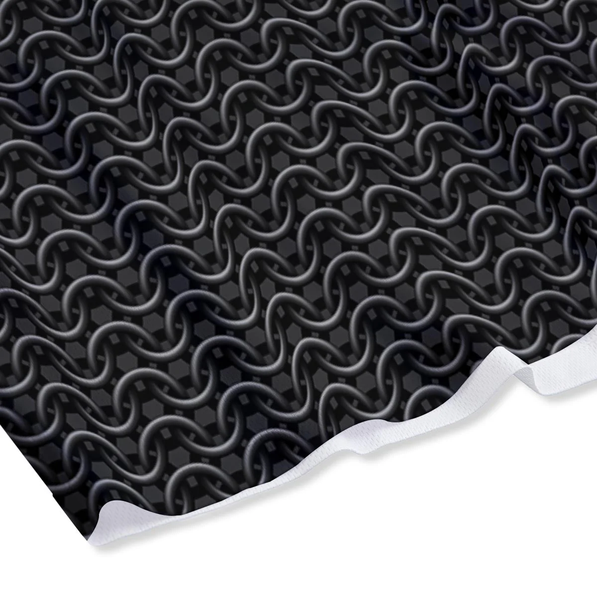 Chainmail Black Print Pattern Mesh Shorts - Image 4