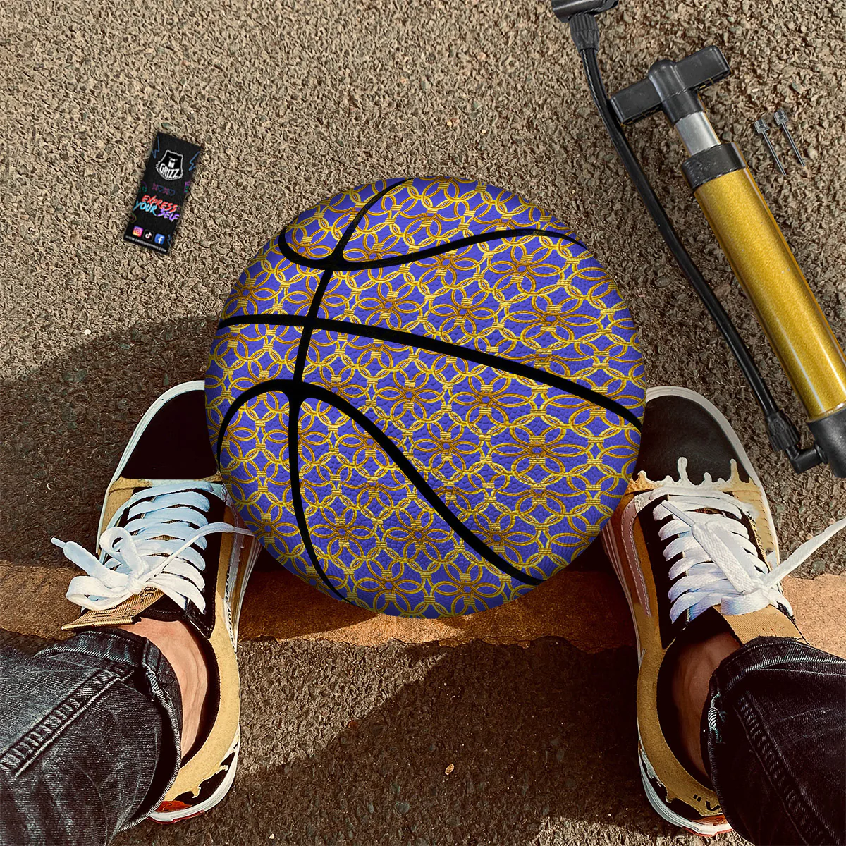 Chainmail Ring Print Pattern Basketball - Image 2