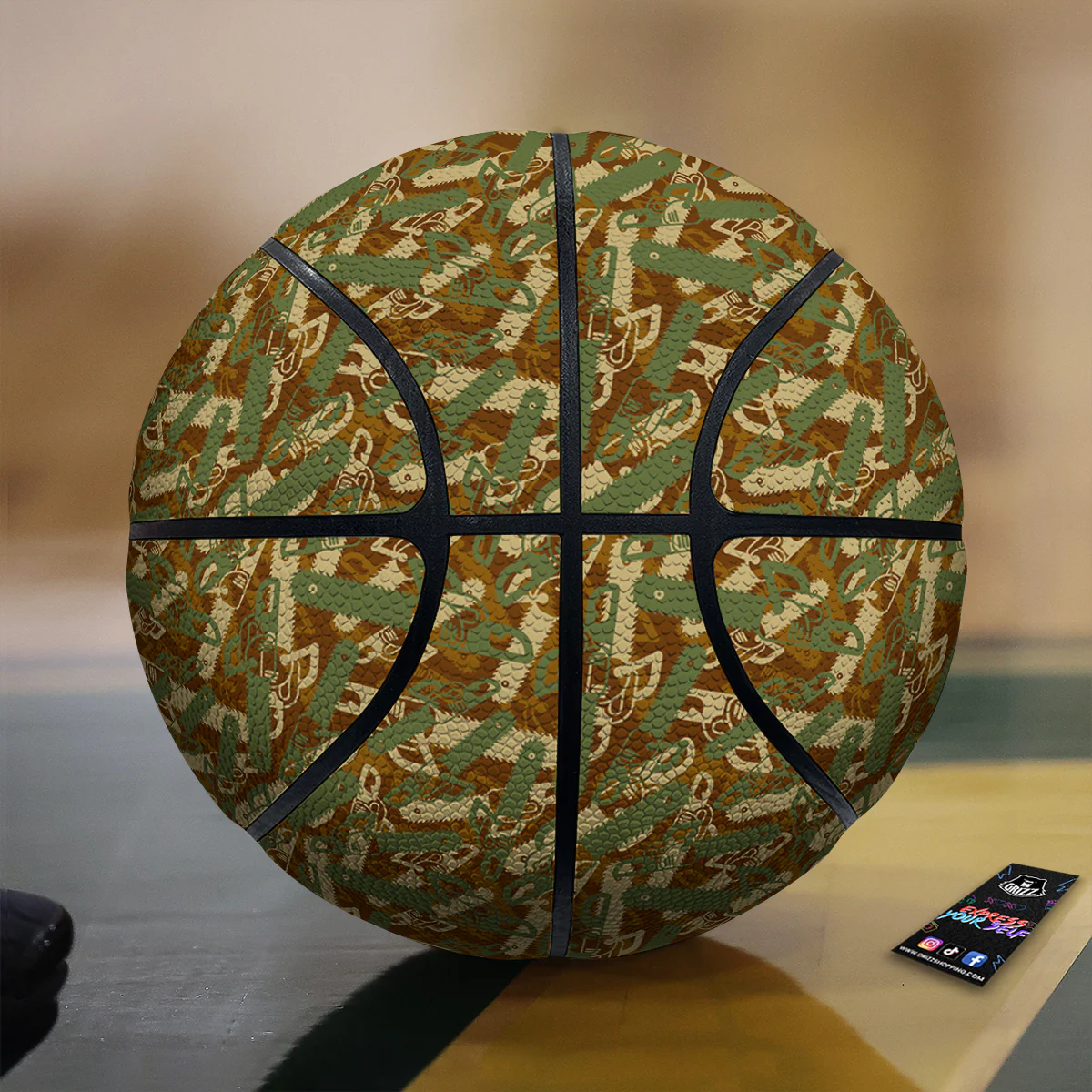 Chainsaw Camo Print Pattern Basketball