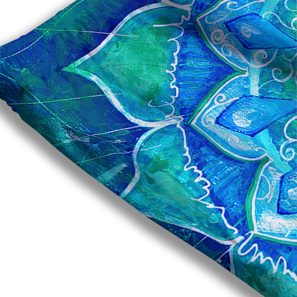 Chakra Mandala Blue Vishuddha Print Mesh Shorts - Image 3