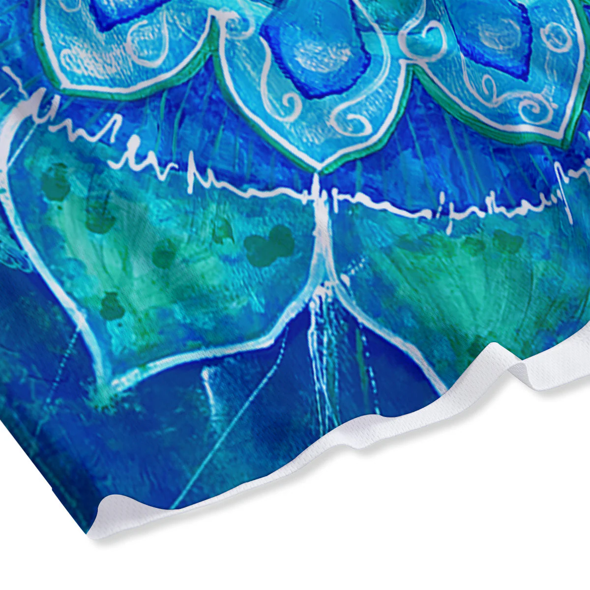 Chakra Mandala Blue Vishuddha Print Mesh Shorts - Image 4