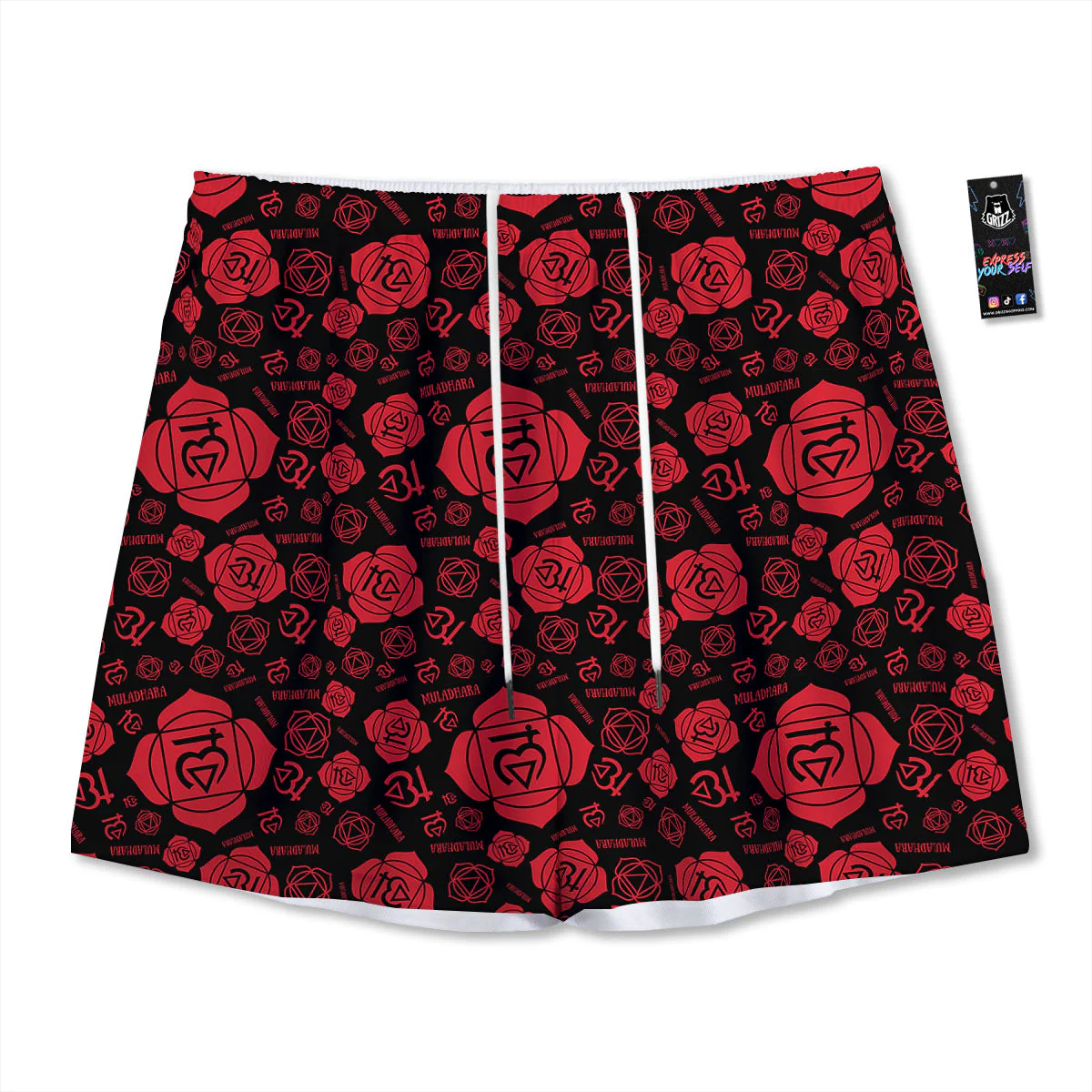 Chakra Muladhara Chakra Pattern Mesh Shorts