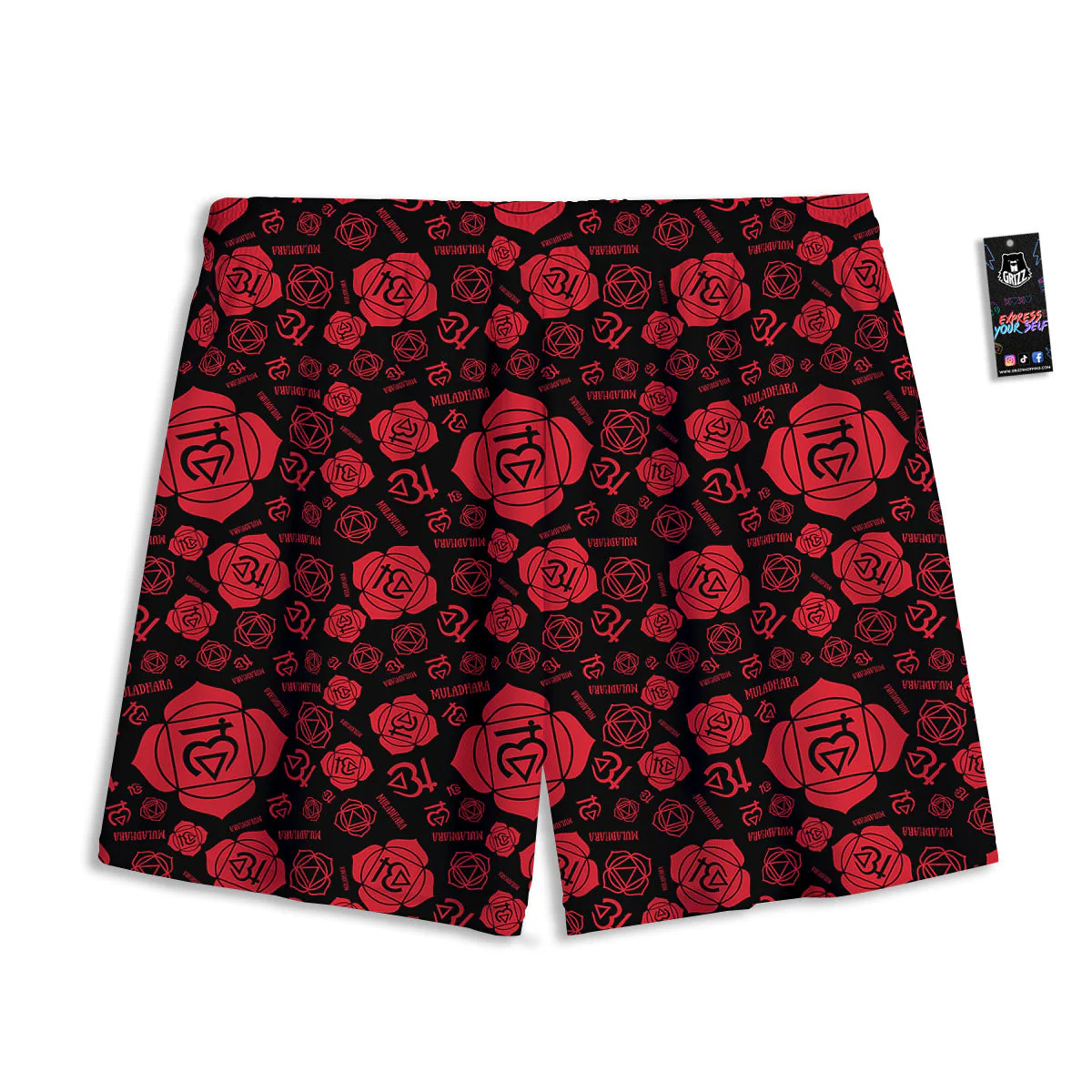 Chakra Muladhara Chakra Pattern Mesh Shorts - Image 2