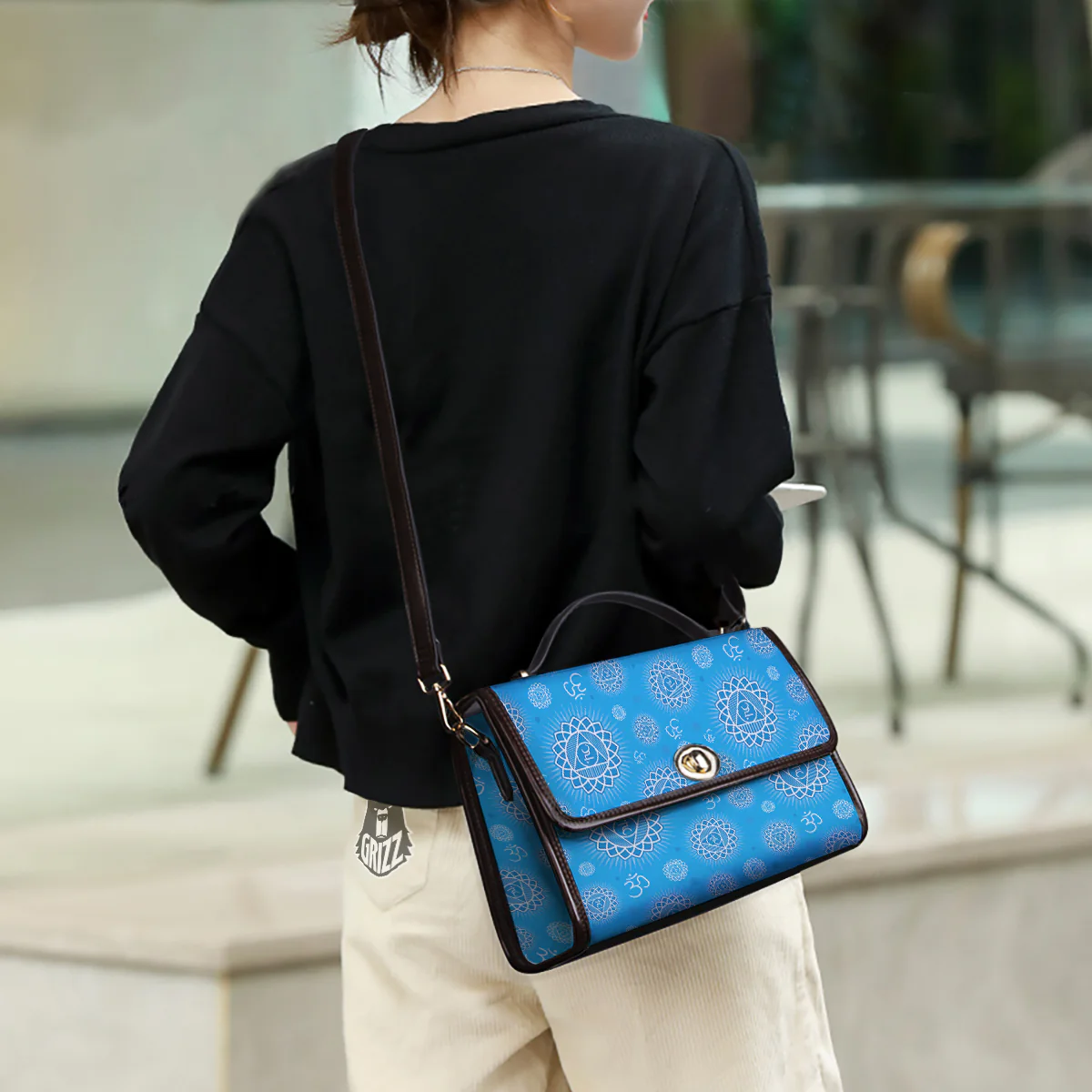 Chakra Vishuddha Print Pattern Women's Satchel Bag - Image 3