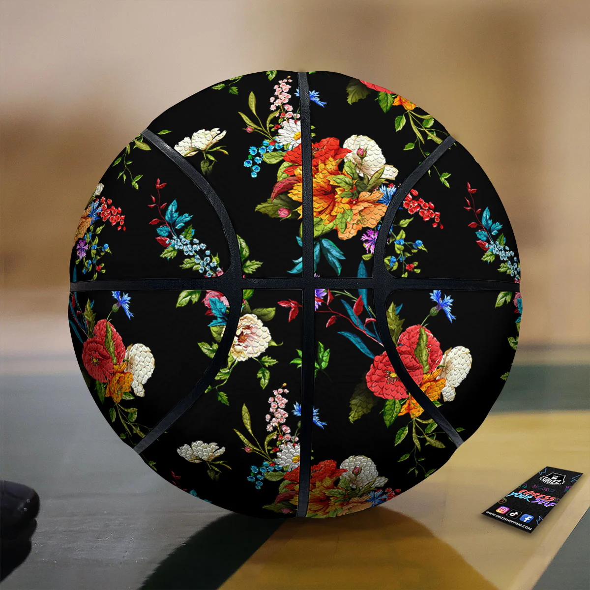 Chamomile And Poppy Print Pattern Basketball