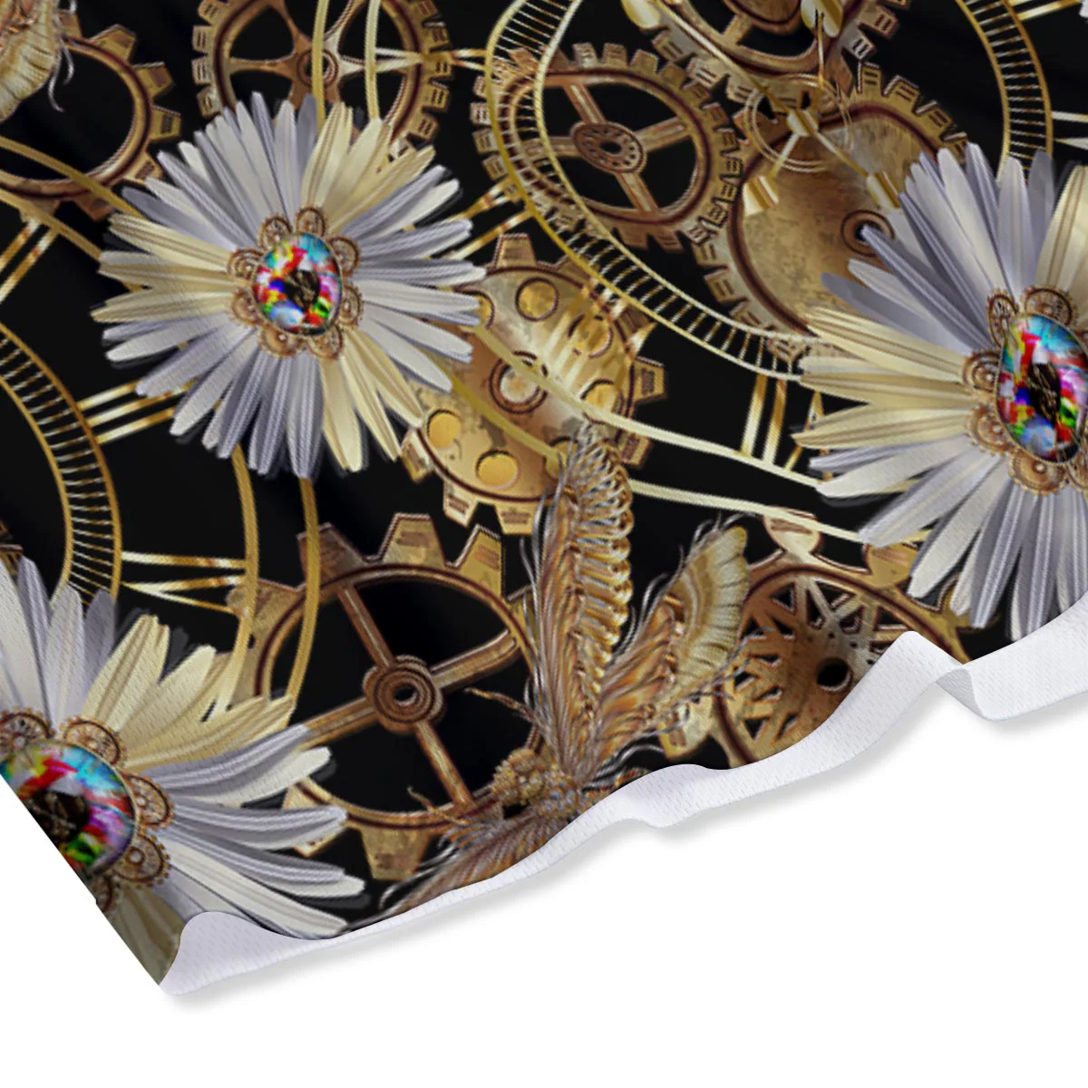 Chamomile Steampunk Print Pattern Mesh Shorts - Image 4