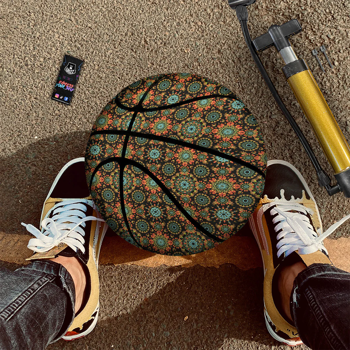 Chaotic Boho Print Pattern Basketball - Image 3