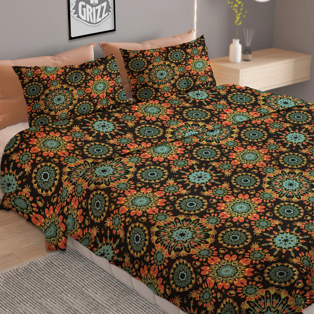 Chaotic Boho Print Pattern Duvet Cover Bedding Set - Image 2