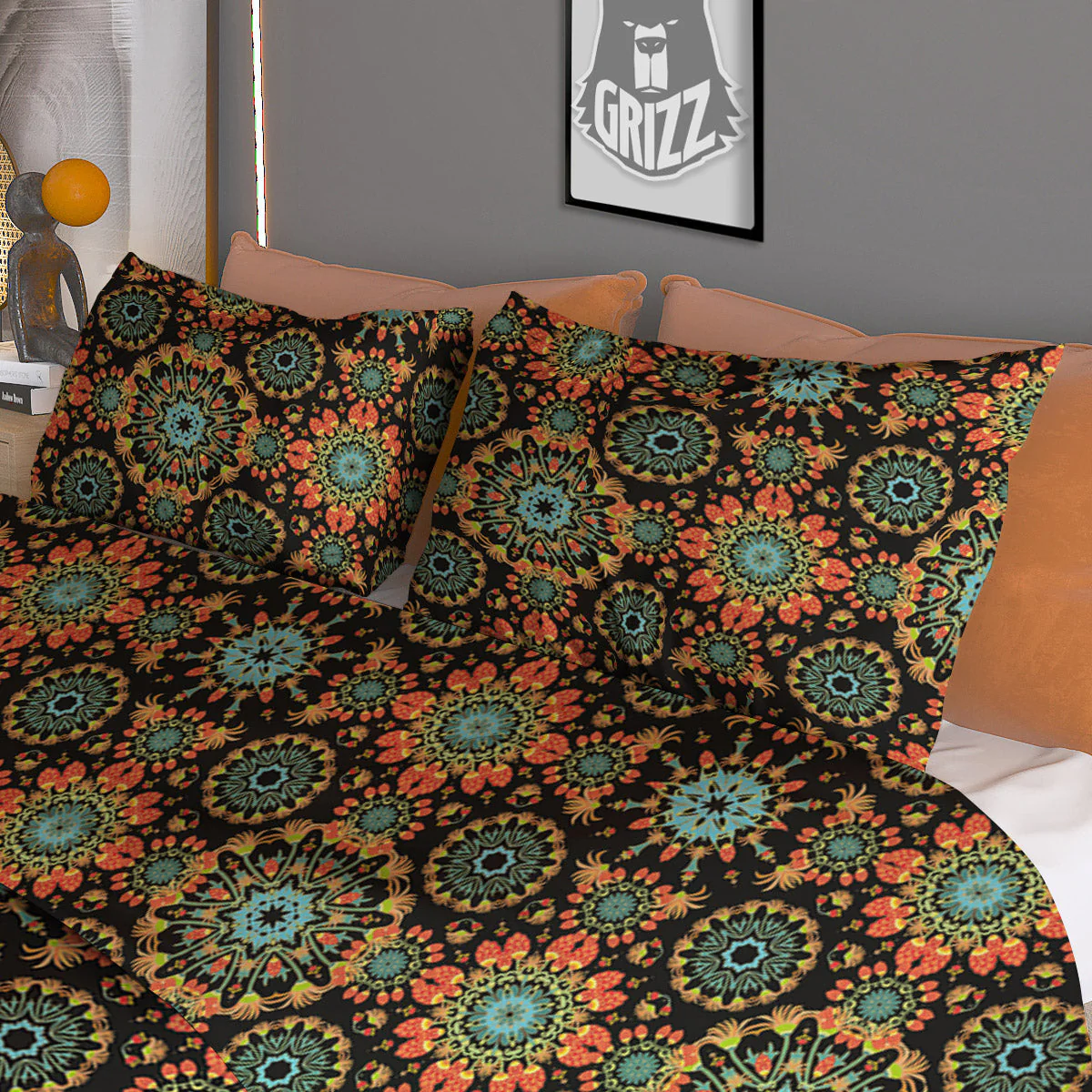 Chaotic Boho Print Pattern Duvet Cover Bedding Set - Image 3