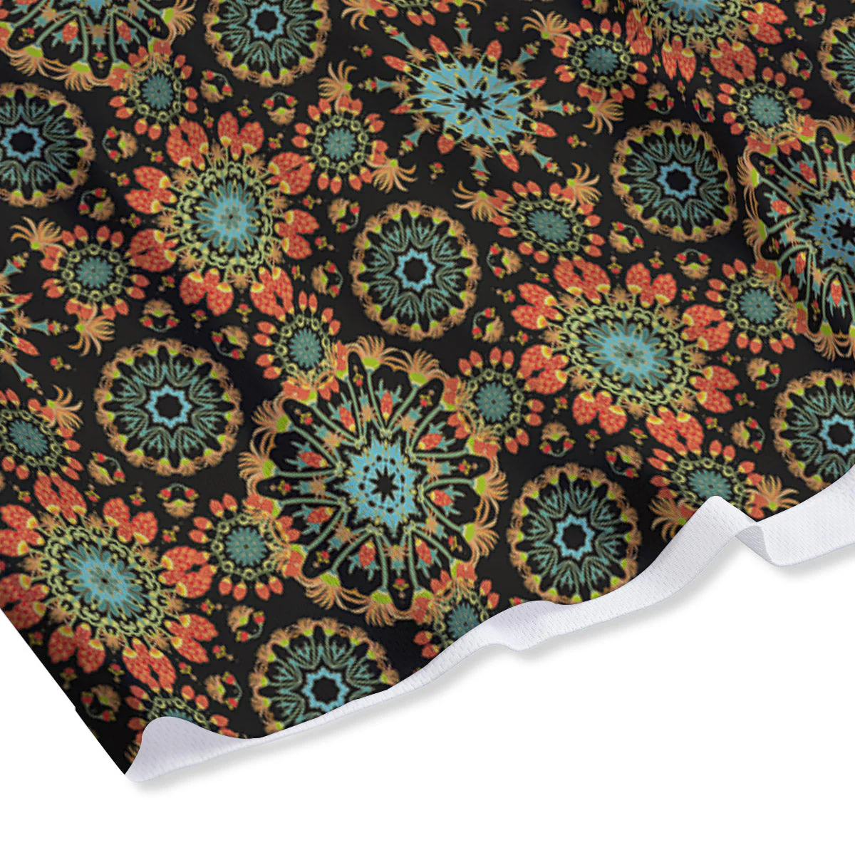 Chaotic Boho Print Pattern Mesh Shorts - Image 4