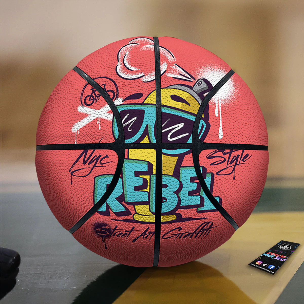 Characters Graffiti Cartoon Print Basketball