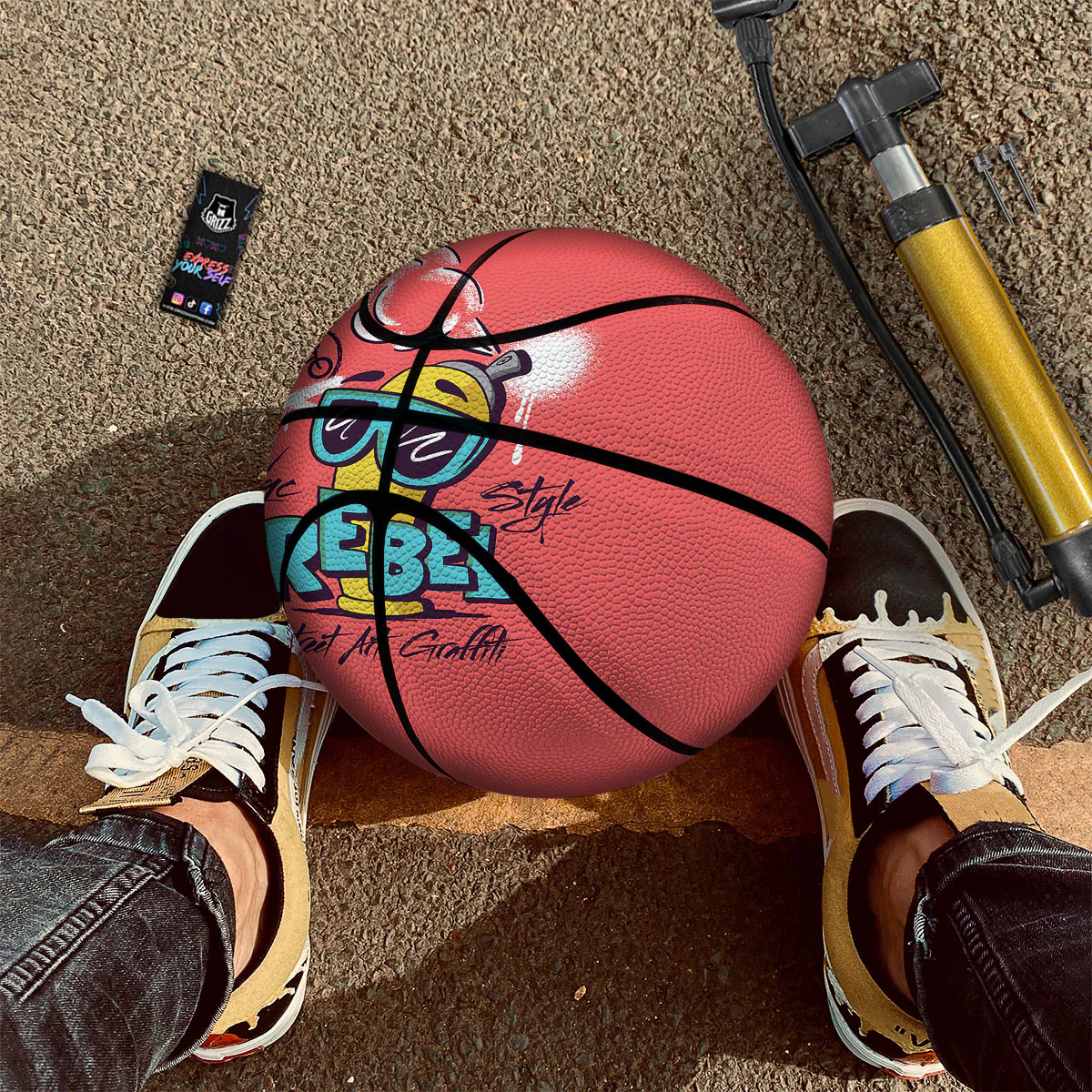Characters Graffiti Cartoon Print Basketball - Image 2
