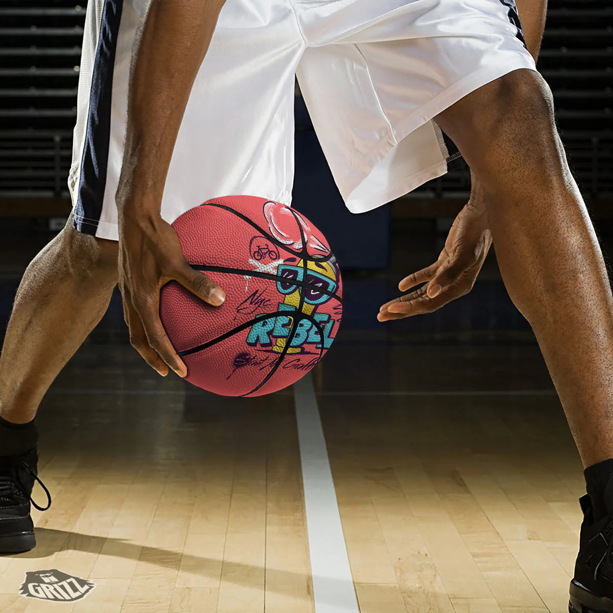Characters Graffiti Cartoon Print Basketball - Image 3