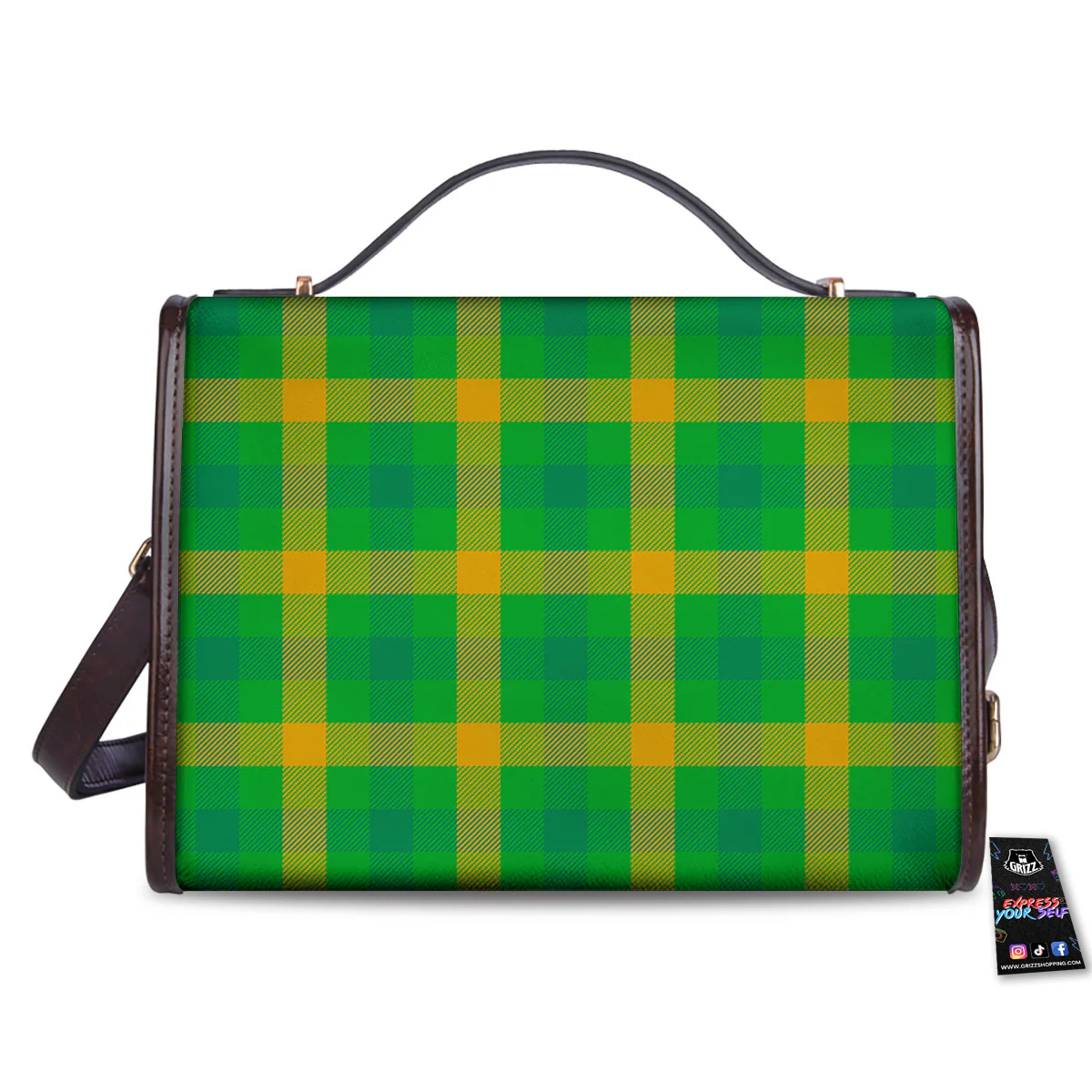 Check Irish Buffalo Print Pattern Women's Satchel Bag - Image 2