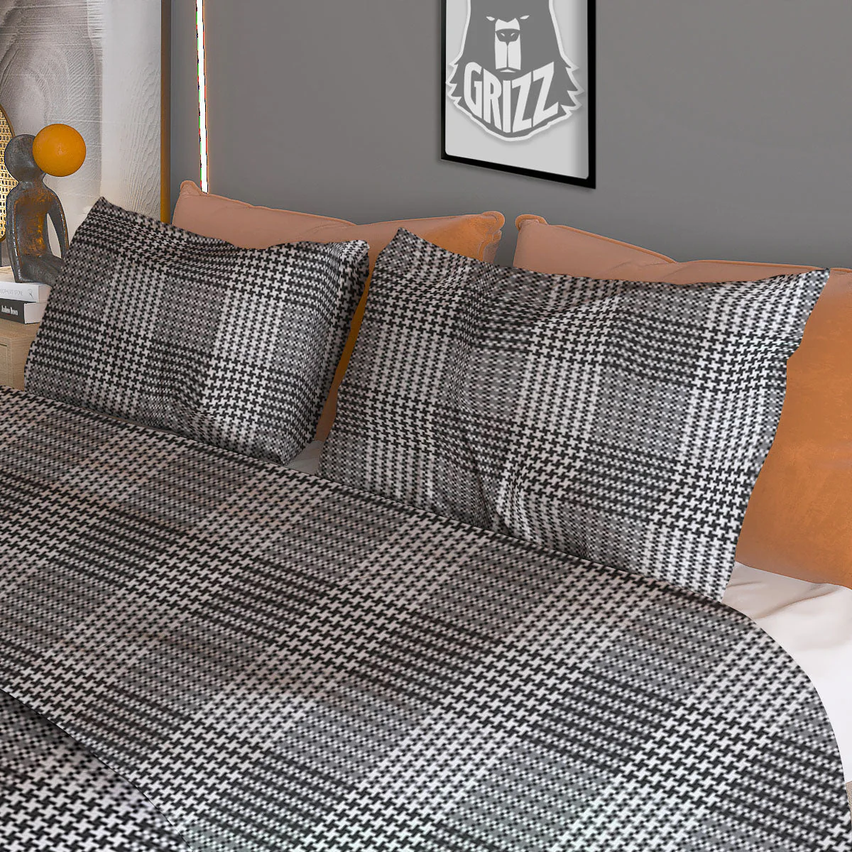 Check Prince Of Wales Print Pattern Duvet Cover Bedding Set - Image 3