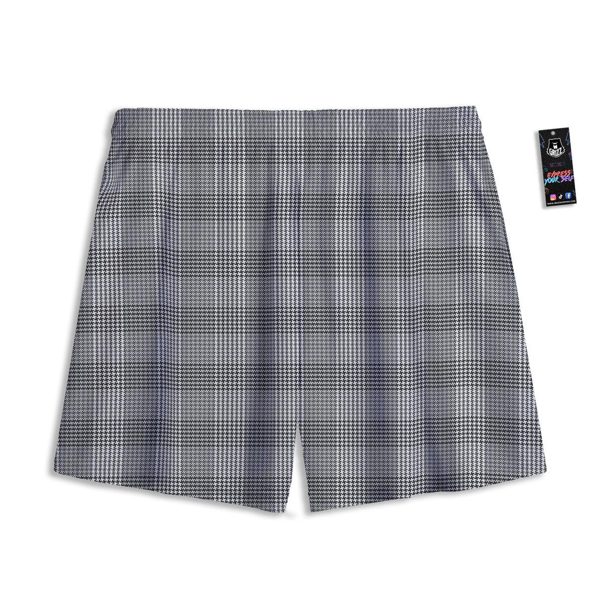 Check Prince Of Wales Print Pattern Mesh Shorts - Image 2