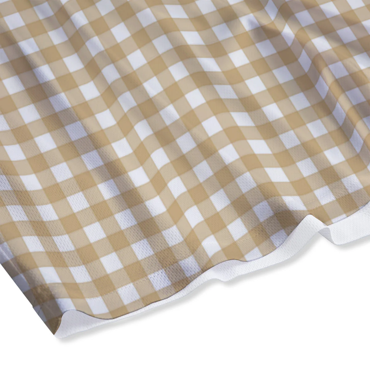 Check White And Beige Print Pattern Mesh Shorts - Image 4
