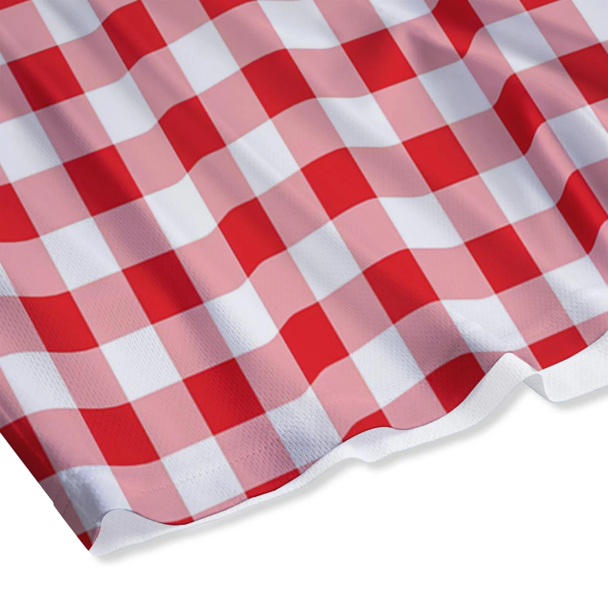 Check White And Red Print Pattern Mesh Shorts - Image 4