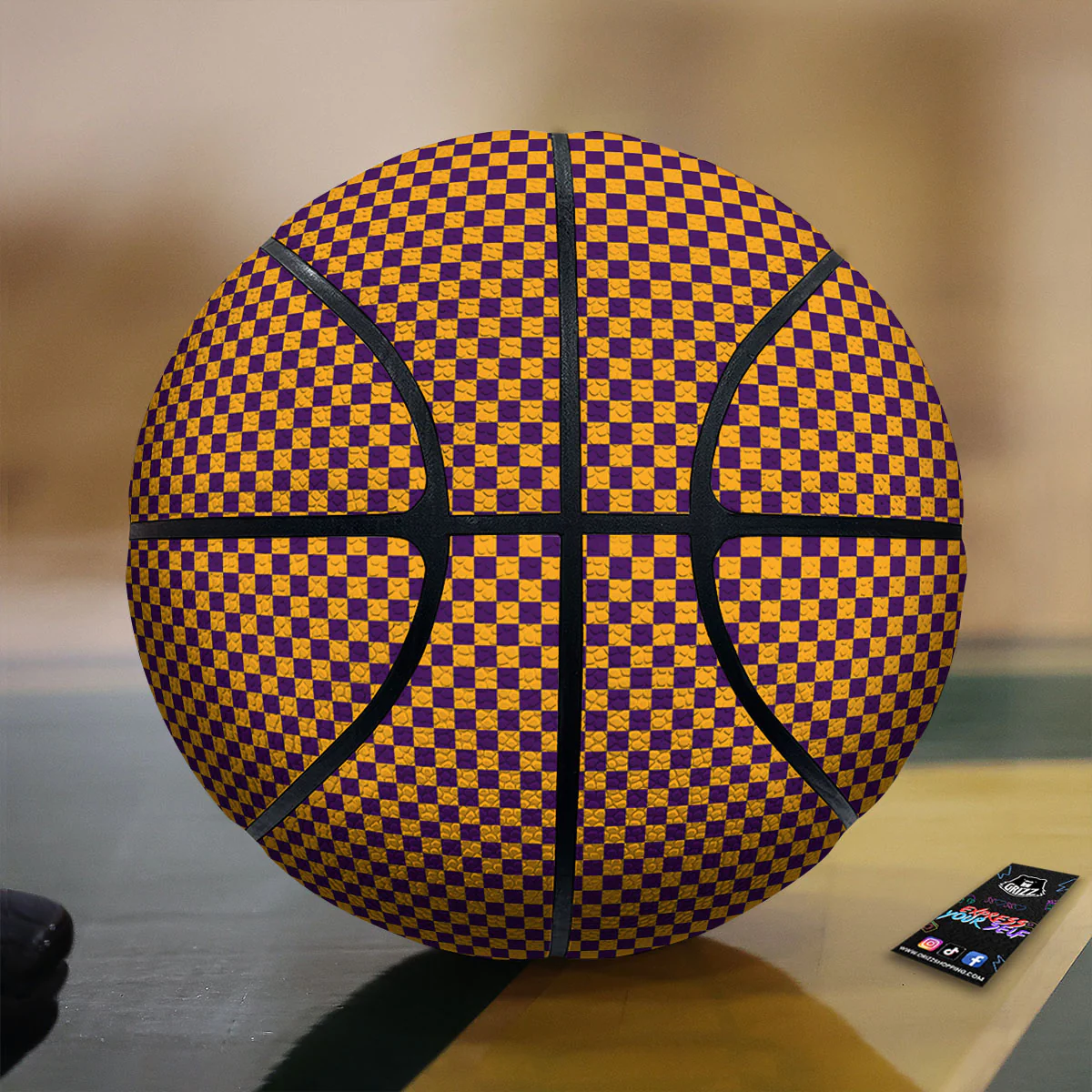 Checked Halloween Print Pattern Basketball