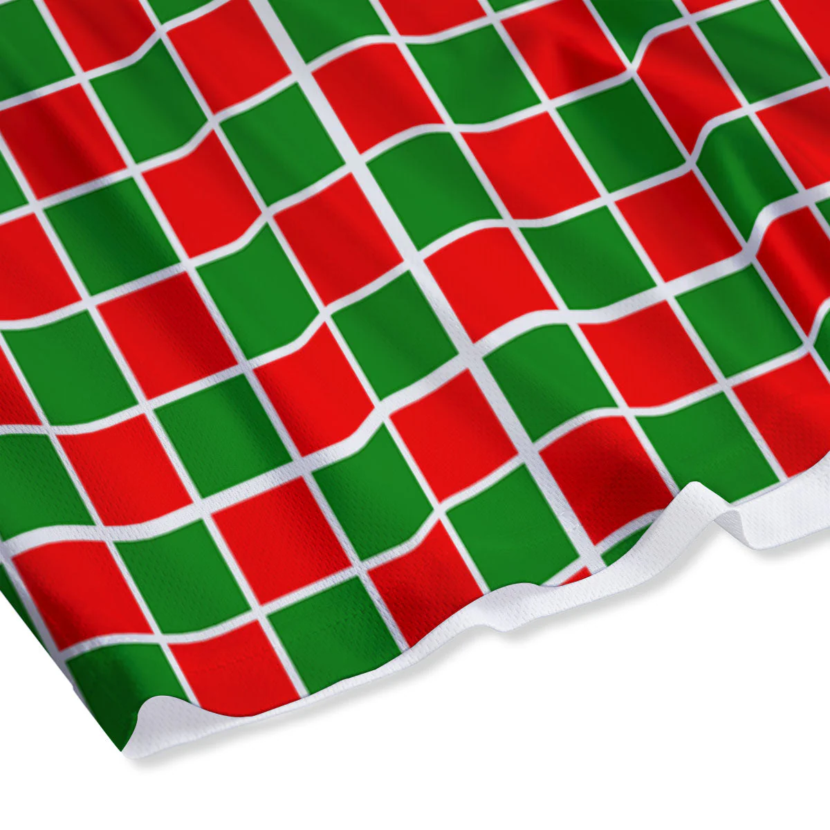 Checkered Merry Christmas Print Pattern Mesh Shorts - Image 4