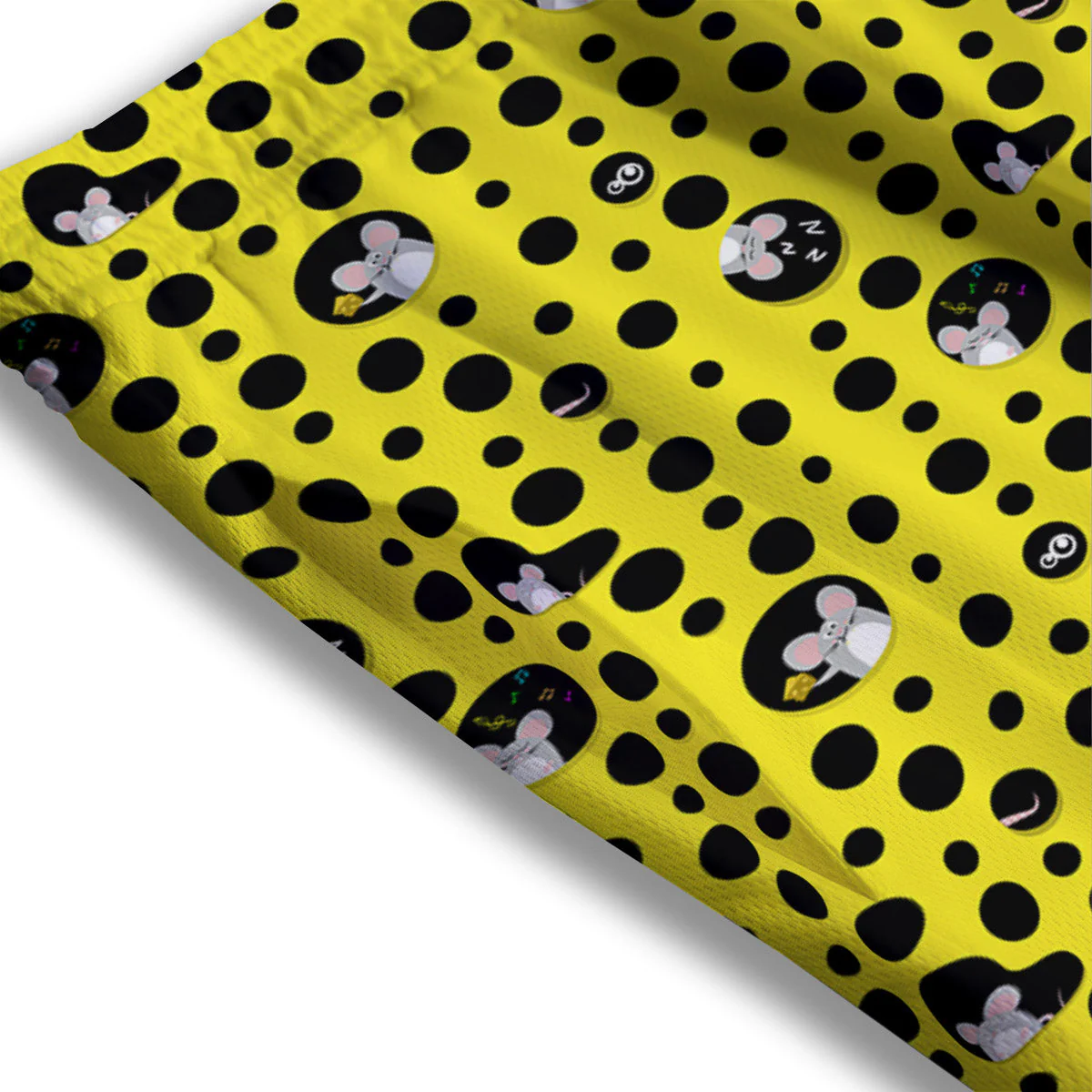 Cheese Cartoon Print Pattern Mesh Shorts - Image 3
