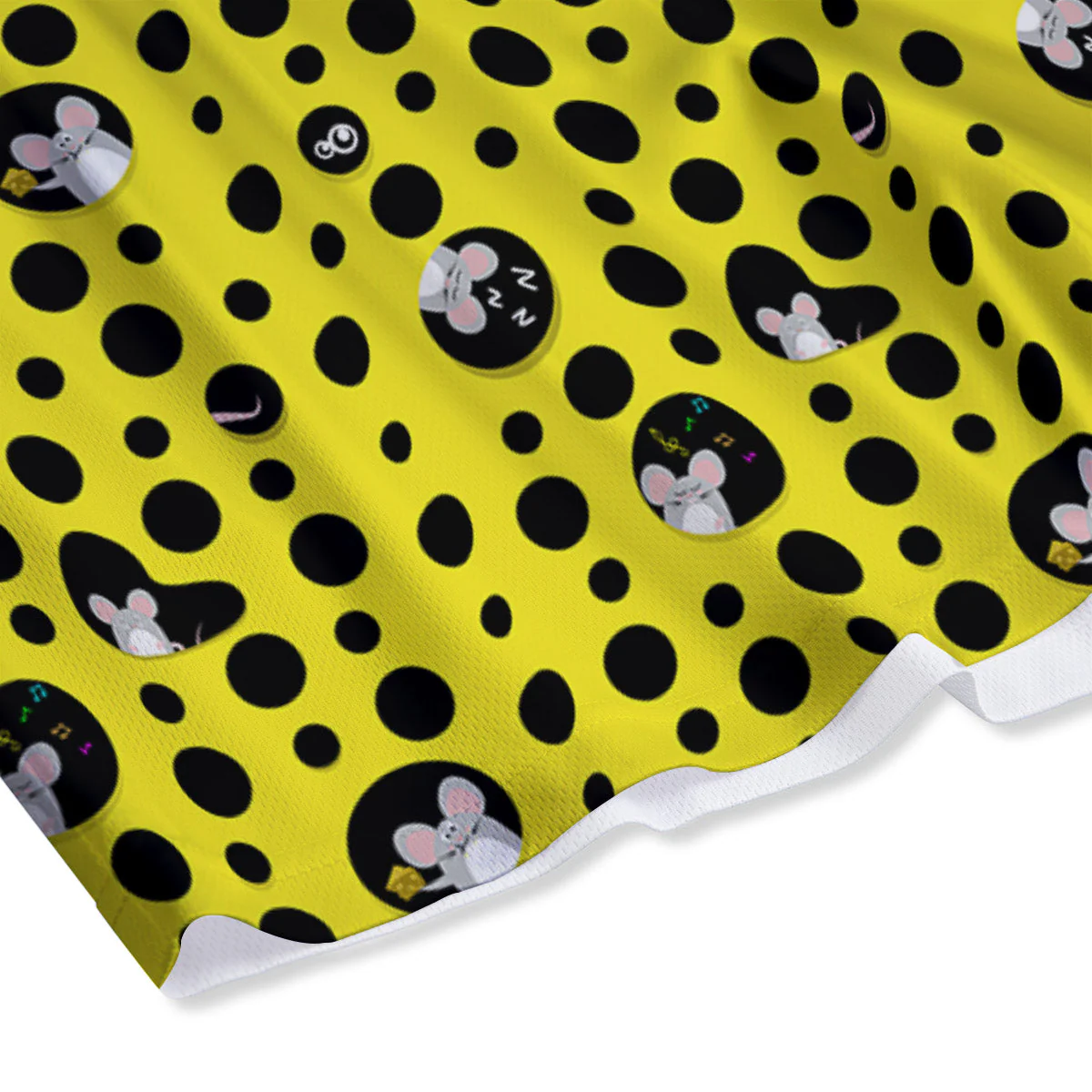 Cheese Cartoon Print Pattern Mesh Shorts - Image 4