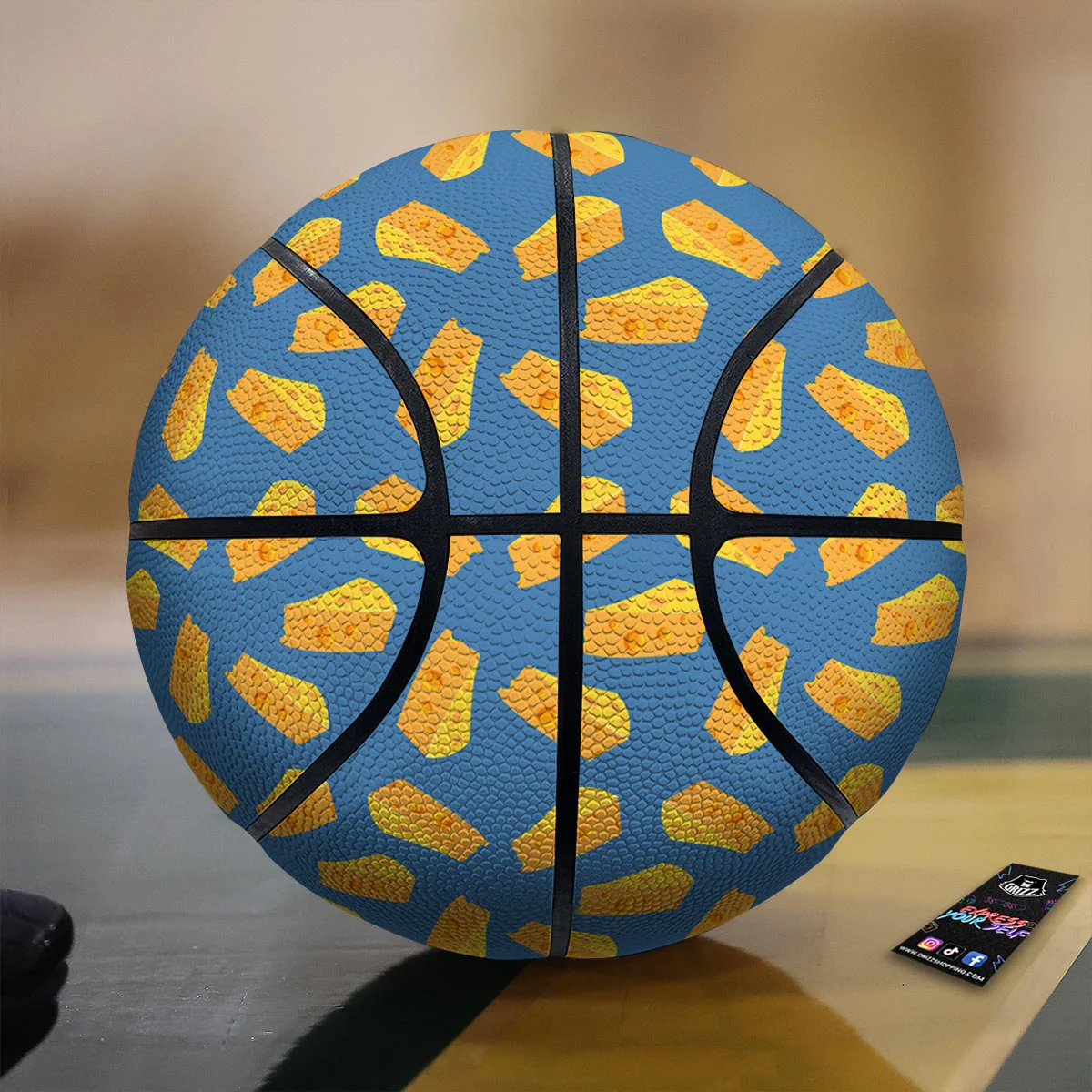 Cheese Slice Print Pattern Basketball
