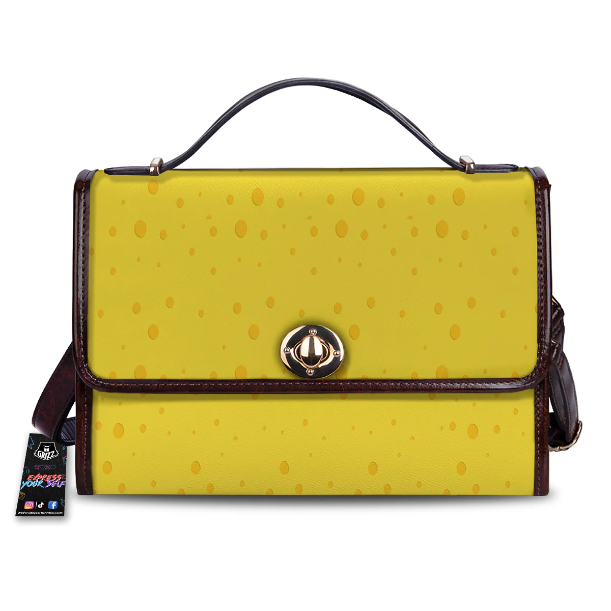 Cheese Yellow Print Pattern Women's Satchel Bag