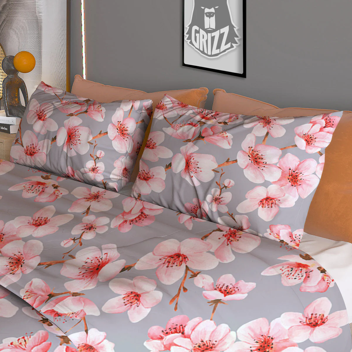Cherry Blossom Japanese Print Pattern Duvet Cover Bedding Set - Image 3