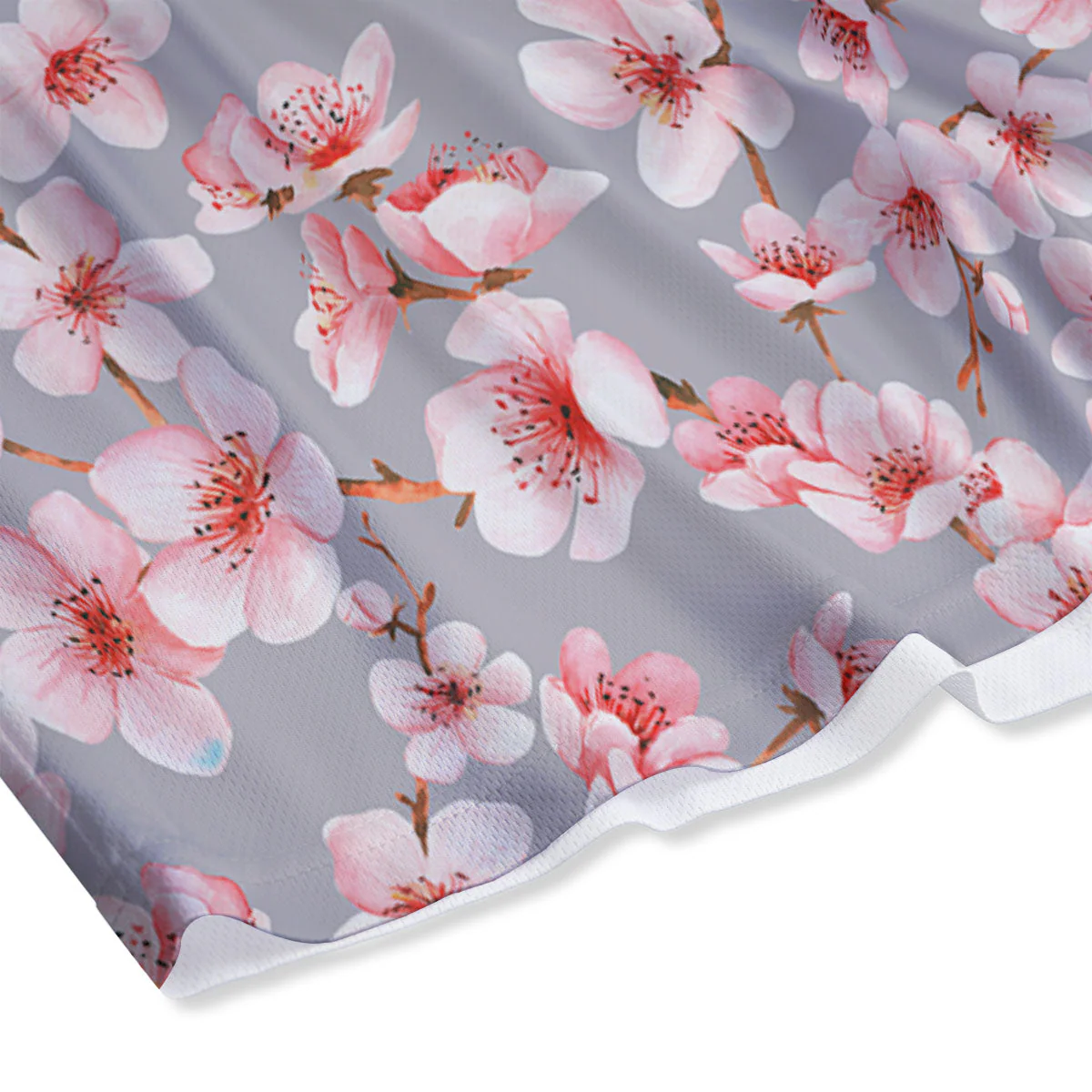 Cherry Blossom Japanese Print Pattern Mesh Shorts - Image 4