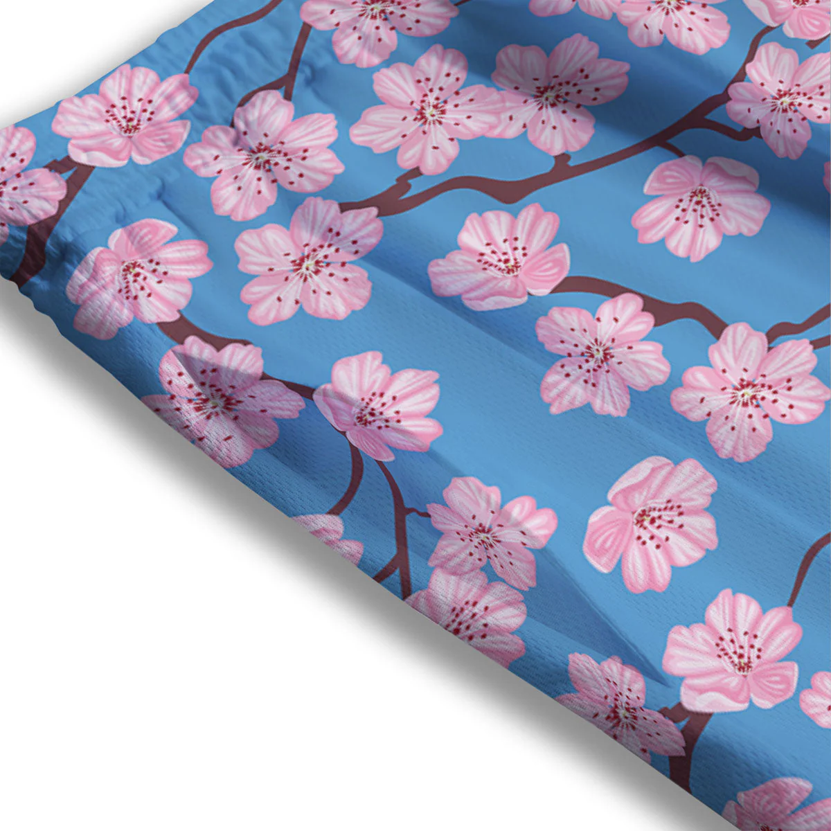 Cherry Blossom Pink Print Pattern Mesh Shorts - Image 3