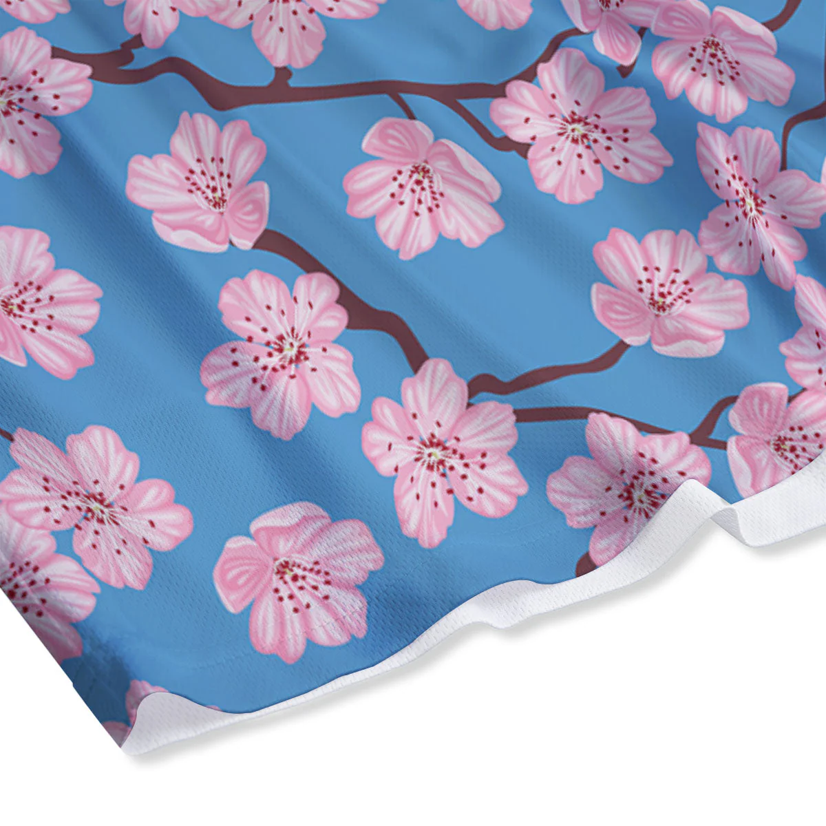 Cherry Blossom Pink Print Pattern Mesh Shorts - Image 4