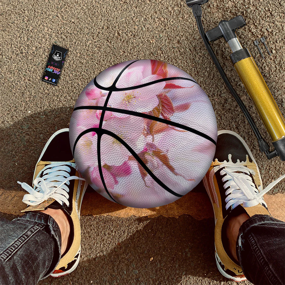 Cherry Blossom Sakura Flower Print Basketball - Image 2