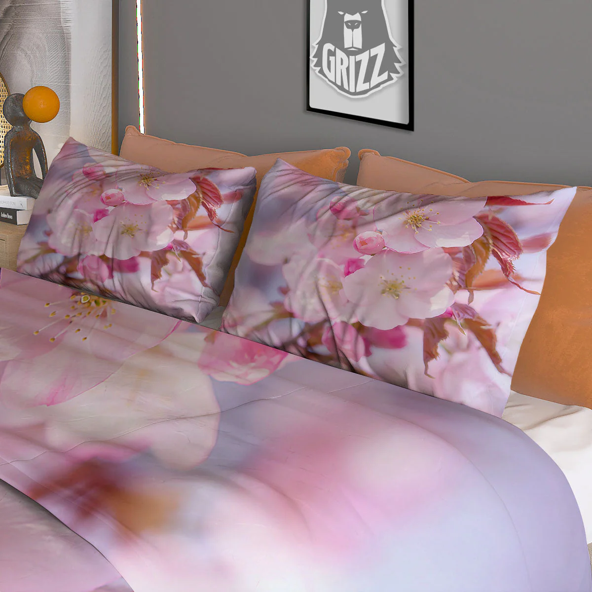 Cherry Blossom Sakura Flower Print Duvet Cover Bedding Set - Image 3