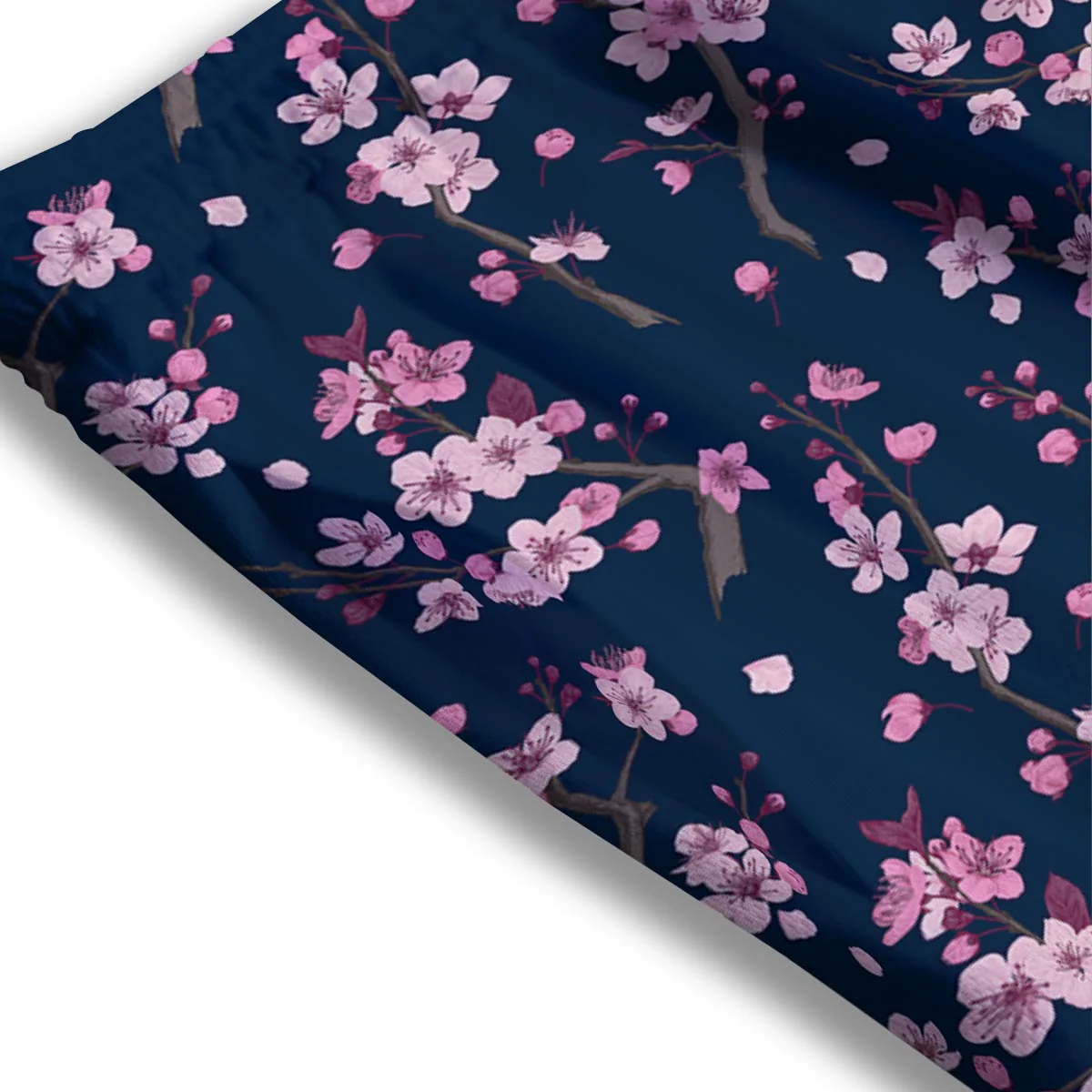 Cherry Blossom Sakura Print Pattern Mesh Shorts - Image 3