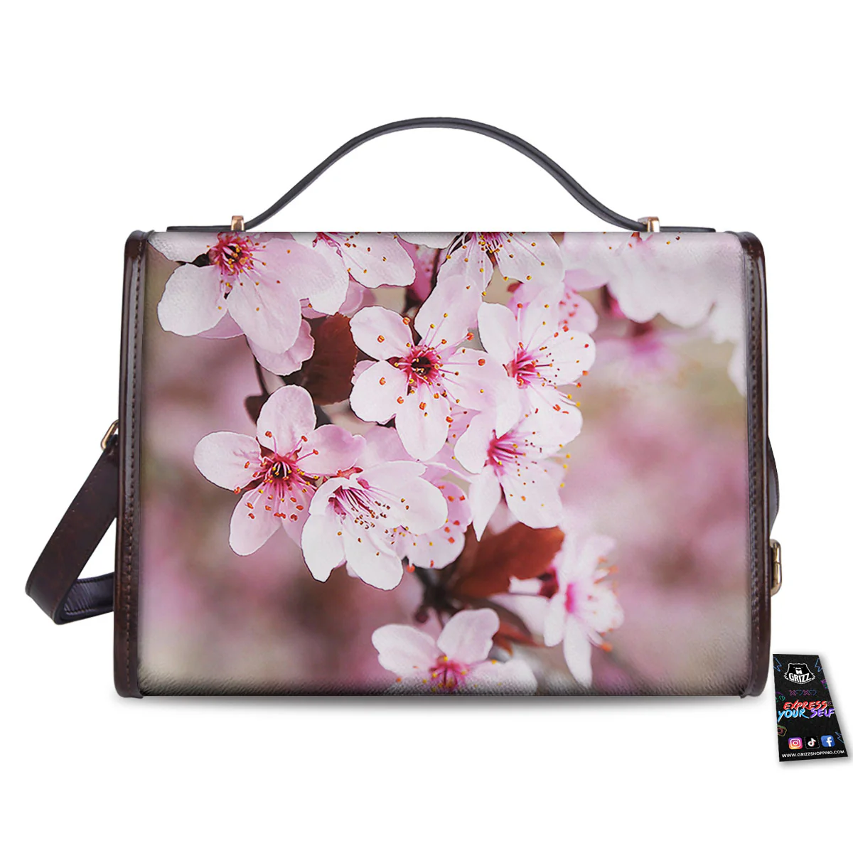 Cherry Blossom Sakura Print Women's Satchel Bag - Image 2