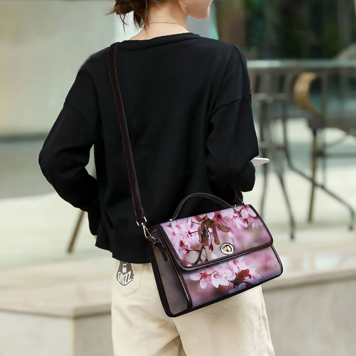 Cherry Blossom Sakura Print Women's Satchel Bag - Image 3