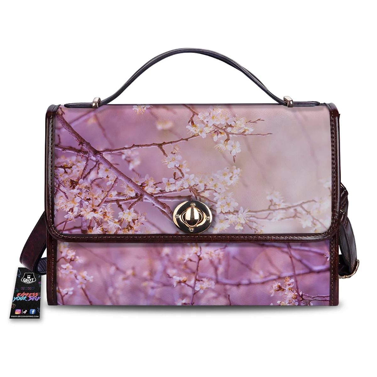 Cherry Blossom Sunrise Japanese Print Women's Satchel Bag