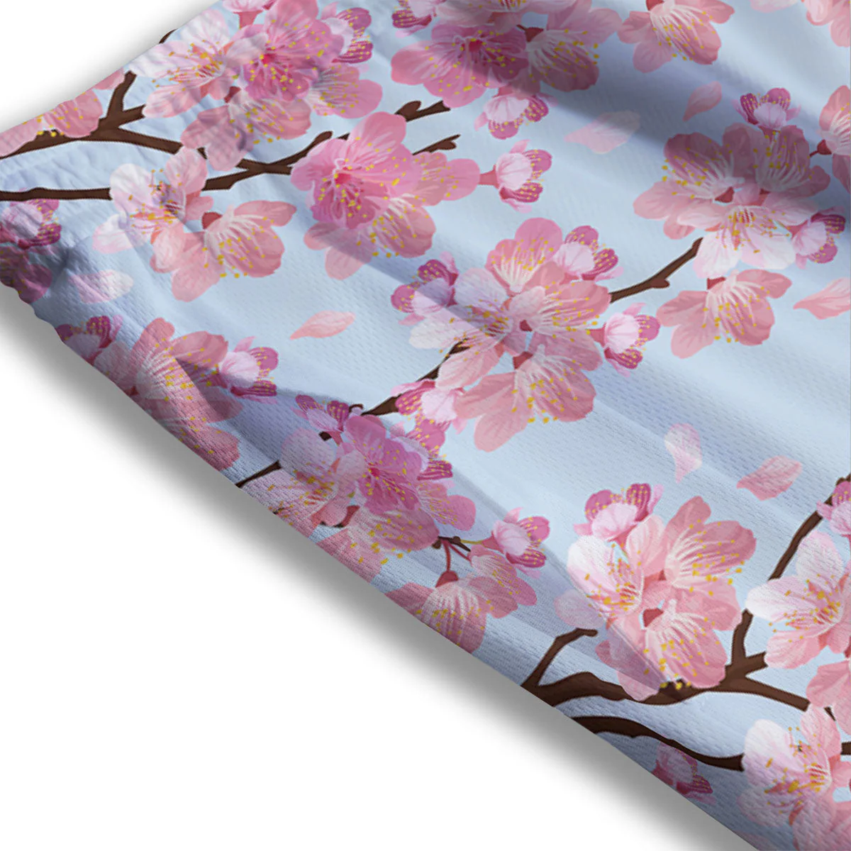 Cherry Blossom Tree Japanese Print Pattern Mesh Shorts - Image 3
