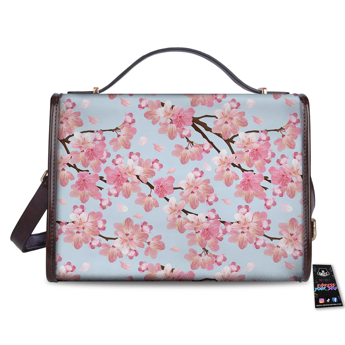 Cherry Blossom Tree Japanese Print Pattern Women's Satchel Bag - Image 2