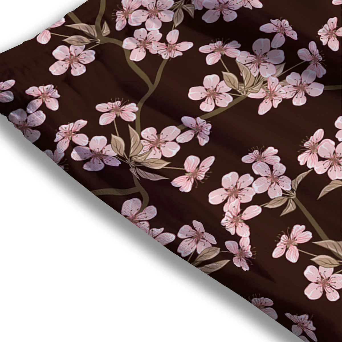 Cherry Blossom Vintage Print Pattern Mesh Shorts - Image 3