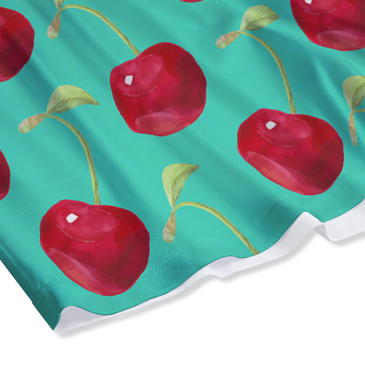 Cherry Watercolor Print Pattern Mesh Shorts - Image 4