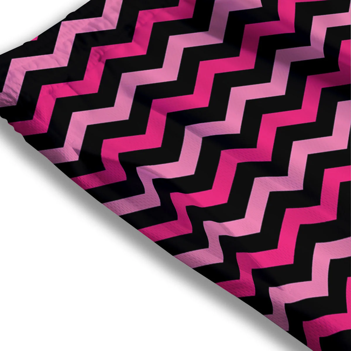 Chevron Black And Pink Print Pattern Mesh Shorts - Image 3