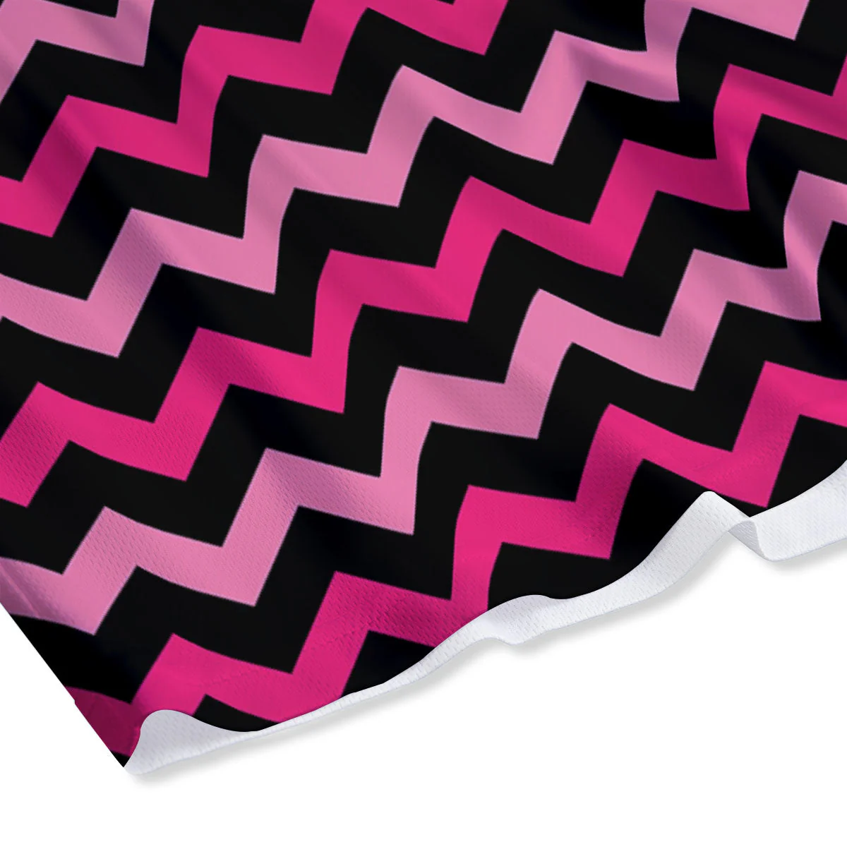 Chevron Black And Pink Print Pattern Mesh Shorts - Image 4