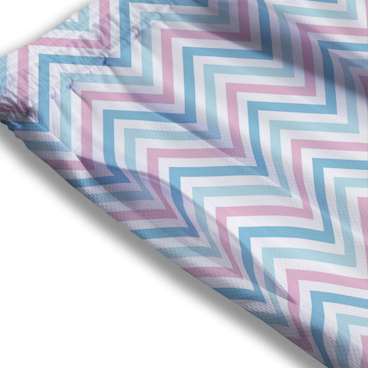 Chevron Blue And Pink Print Pattern Mesh Shorts - Image 3