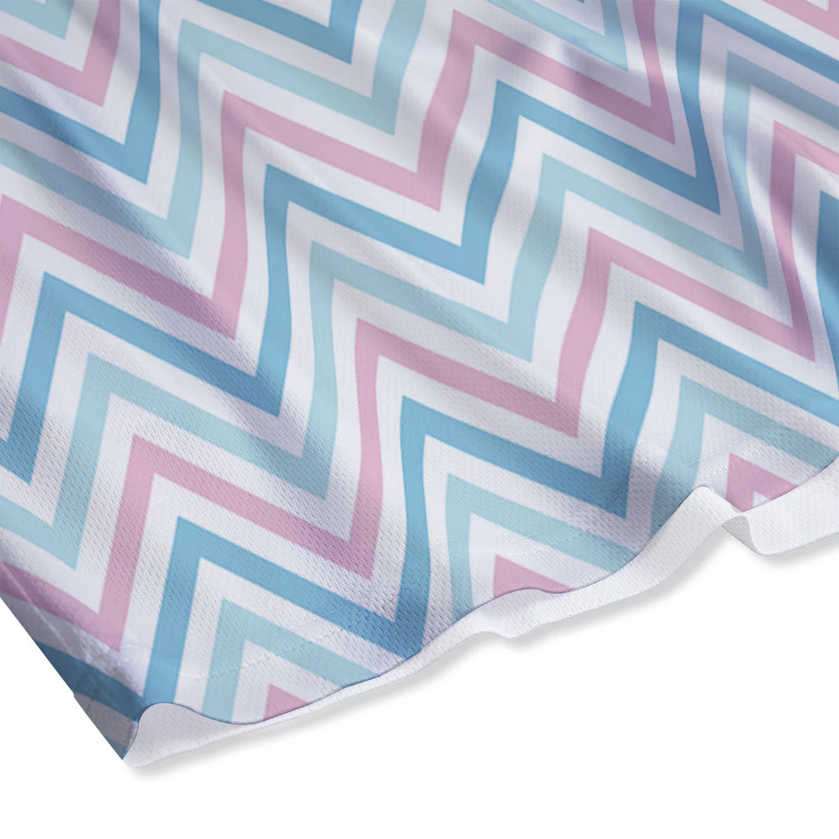 Chevron Blue And Pink Print Pattern Mesh Shorts - Image 4
