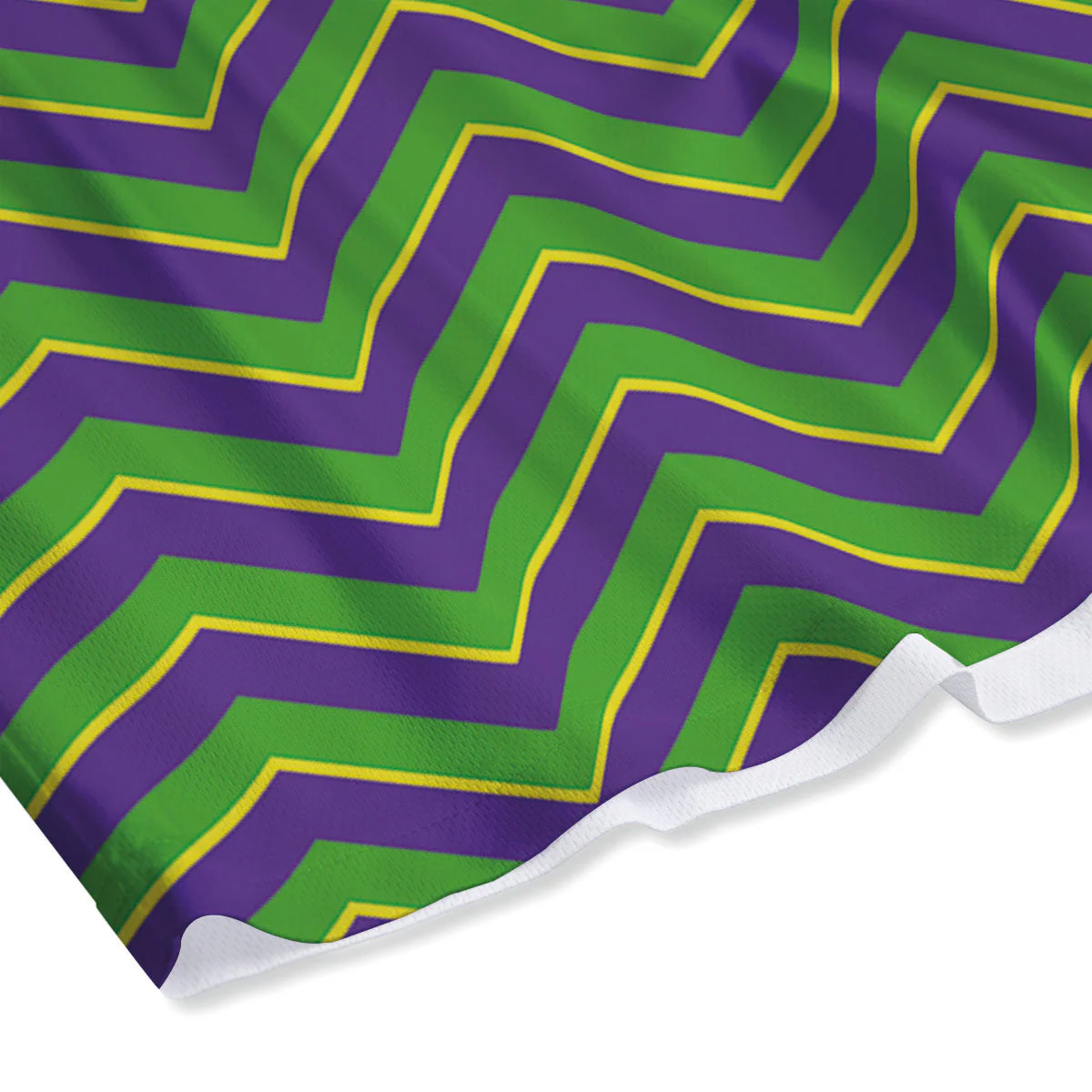 Chevron Mardi Gras Print Pattern Mesh Shorts - Image 4