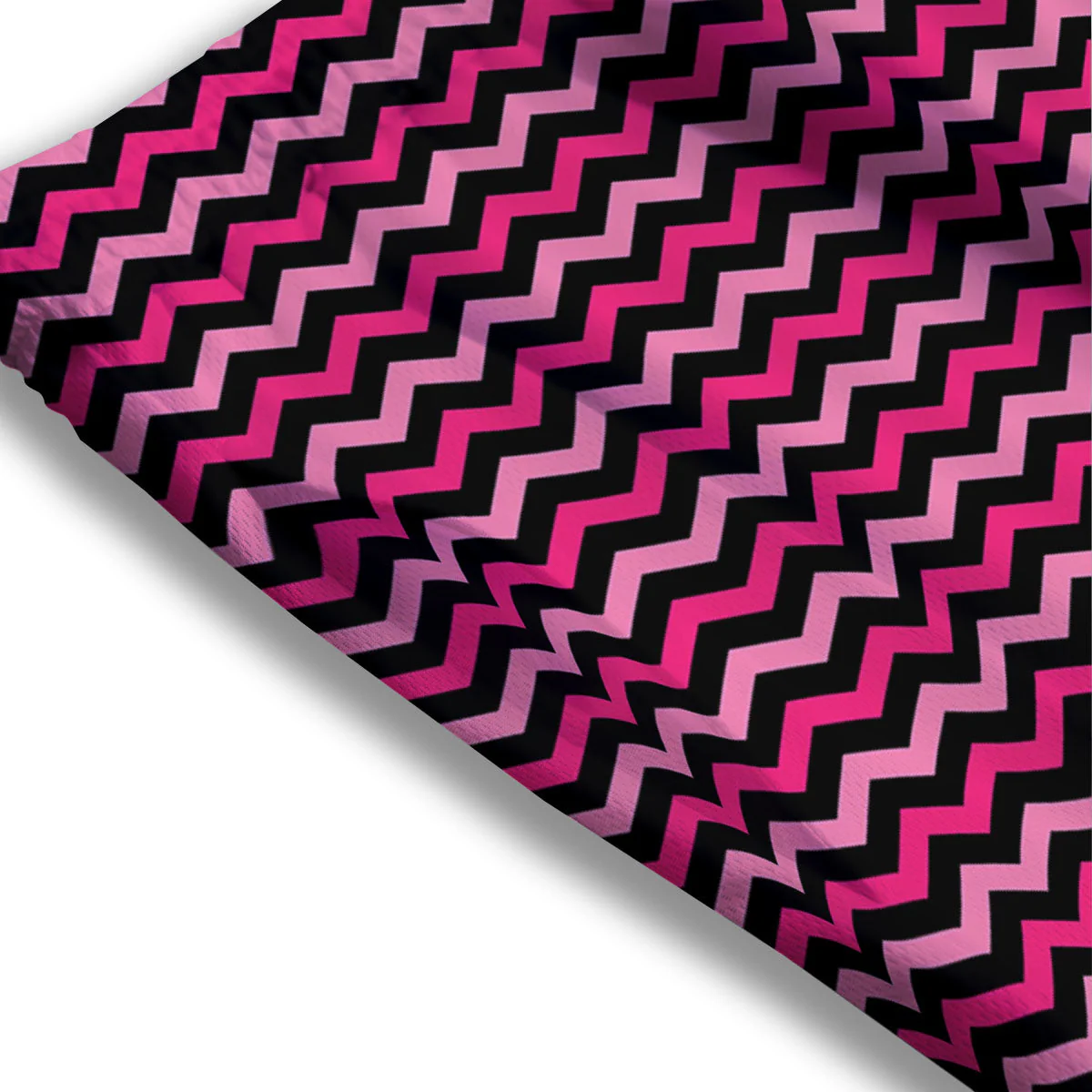 Chevron Pink And Black Print Pattern Mesh Shorts - Image 3